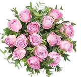Pink Roses With Eucalyptus