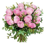Pink Roses With Parvifolia Bouquet - Flowers Box London