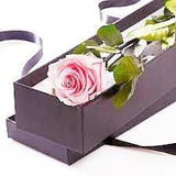 Pink Single Rose Luxury Box - Flowers Box London