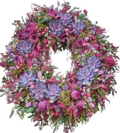 Pink Tone Autumn Wreath - Flowers Box London