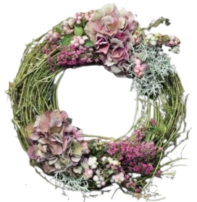 Pink Vintage Branches Wreath