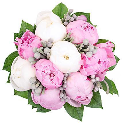 Pink & White Peonies Bouquet - Flowers Box London