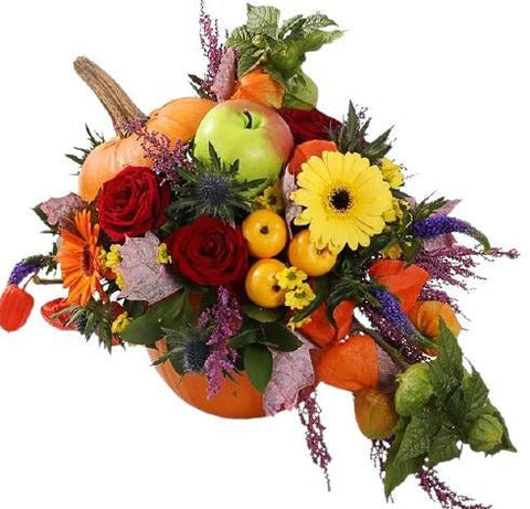 Pumpkin with Fruits Accent - Flowers Box London