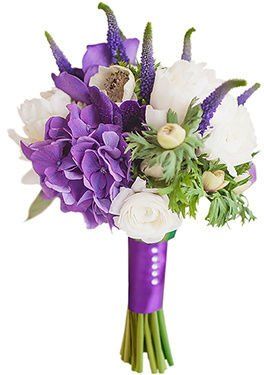 Purple and White Bridal Bouquet