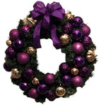 Purple Baubles Christmas Wreath