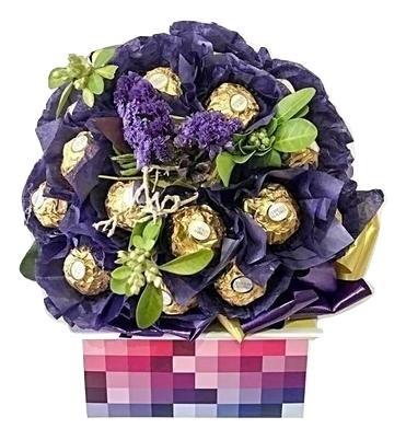 Purple Ferrero Rocher Chocolate Bouquet