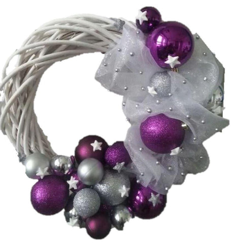 Purple Holly Wreath