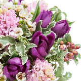 Purple Tulips with Hyacinths Bouquet - Flowers Box London