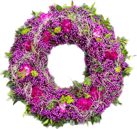Purple Wreath with Carnations