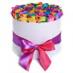 Rainbow Roses Hat Box