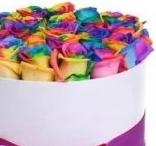 Rainbow Roses Hat Box