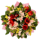 Red Amaryllis and Spray Roses Bouquet - Flowers Box London