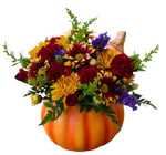 Red and Orange Pumpkin Arrangement