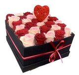 Red and Pink Roses Box - Flowers Box London