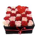 Red and Pink Roses Box - Flowers Box London