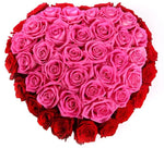 Red and Pink Roses Heart Box