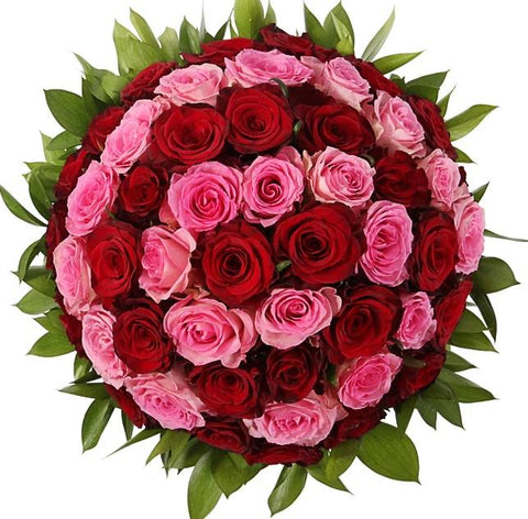 Red and Pink Spiral Bouquet