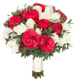Red and White Bridal Bouquet