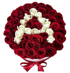 Red and White Roses Initial
