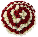 Red and White Spiral Bouquet