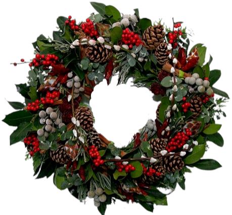Red Berry and Catkins Wreath