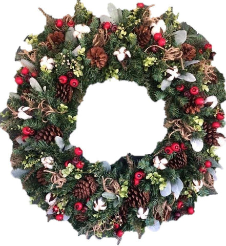 Red Berry Winter Wreath - Flowers Box London