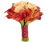 Red Calla with White Roses Bridal Bouquet