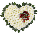 Red on White Heart Box - Flowers Box London