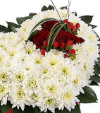 Red on White Heart Box - Flowers Box London