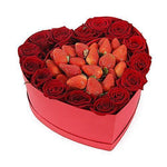 Red Roses and Strawberry Heart Box