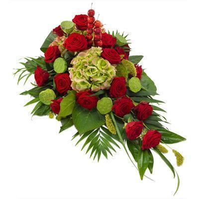 Red Roses Funeral Spray - Flowers Box London