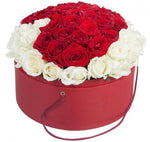 Red Roses Heart in Hat Box