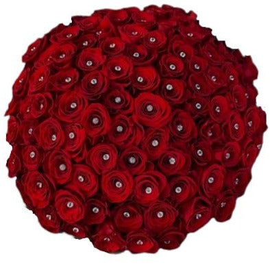Red Roses with Diamond Bouquet | Luxurious Flower Arrangement | Order ...