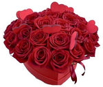 Red Roses with Heart Box