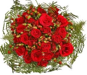 Red Rosiness Bouquet - Flowers Box London