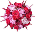 Red Spray & Pink Peonies Bridal Bouquet