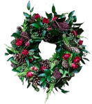 Red Spray Roses and Skimia Wreath