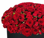 Red Spray Roses Hat Box