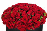 Red Spray Roses Hat Box