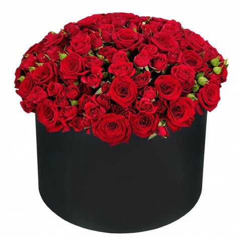 Red Spray Roses Hat Box