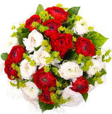 Red & White Ranunculus Bouquet - Flowers Box London