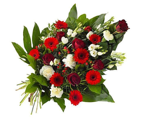 Red & White Tied Sheaf - Flowers Box London