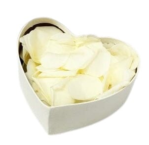 Rose Petals in a Heart Box - Flowers Box London