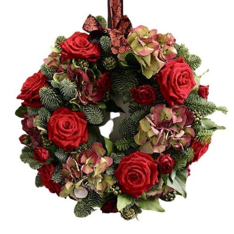 Roses and Hydrangea Wreath