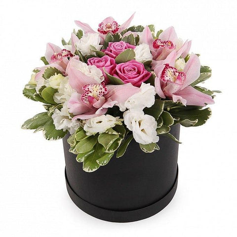 Roses and Orchids Hat Box