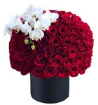 Roses and Phalaenopsis Luxury Box - Flowers Box London