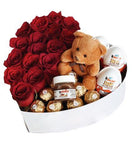 Roses Chocolate and Teddy Box