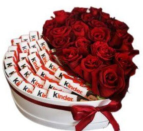 Roses with Kinder Chocolate Box