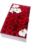 Roses with Orchids Rectangular Box