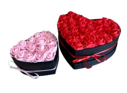 Set Foam Rose Large and Small Heart Boxes